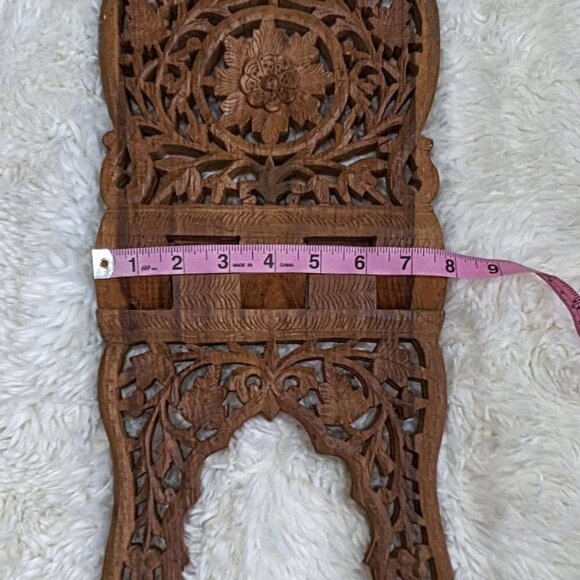 Carved Wooden Foldable Bookstand - Picture 7 of 9